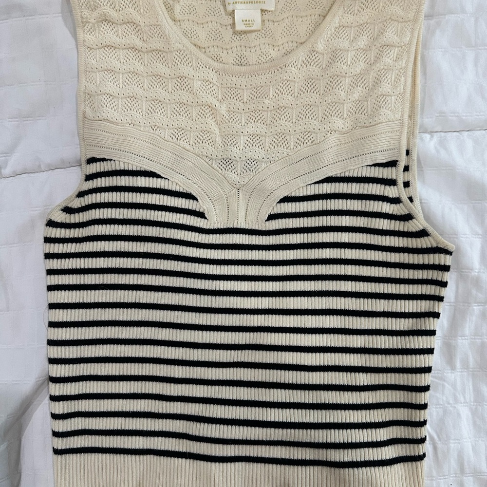 Anthropologie Maeve Textured Cream Top